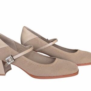 Chic Taupe Mary Jane Heels Cosy Island
